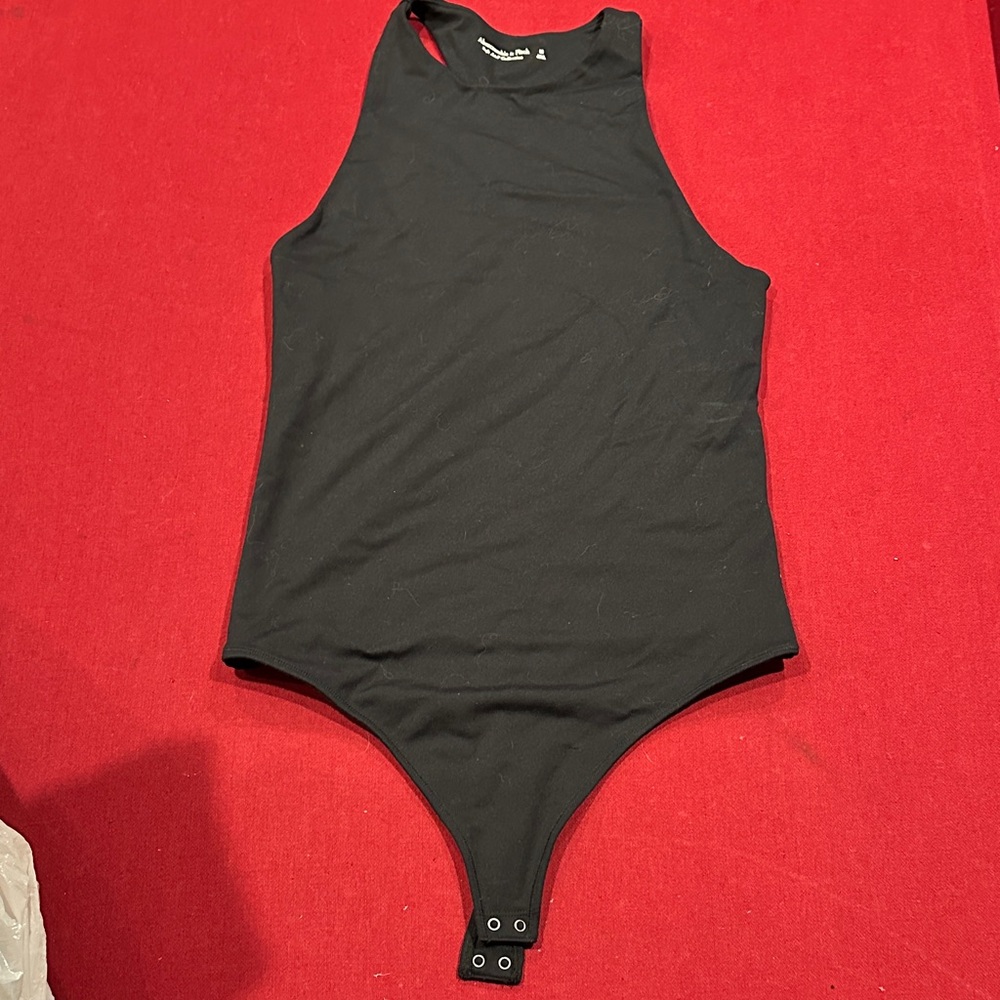 Abercrombie & Fitch Black Sleeveless Snap-Bottom Bodysuit